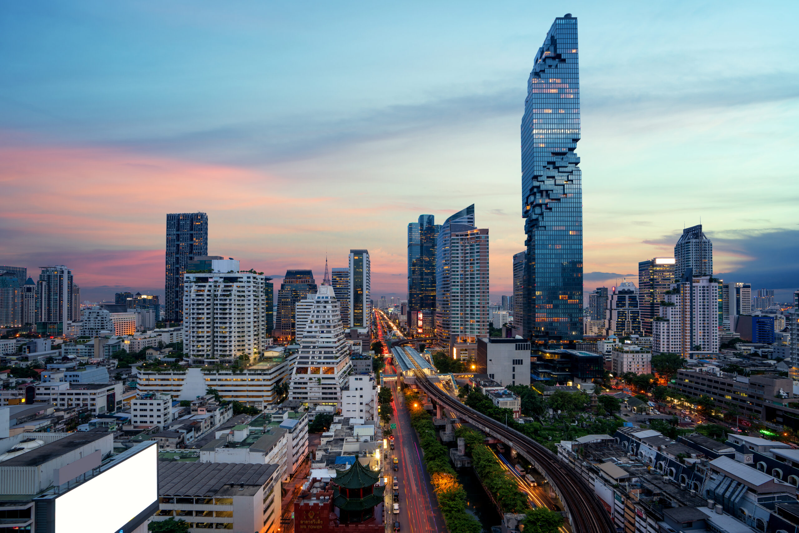 bangkok before sunset with modern business building from top view bangkok thailand scaled - PASSA HOTEL BANGKOK