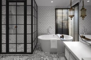 17. Room Bright and clean hotel bathroom design with walk in shower and soaking bathtub in Silom - PASSA HOTEL BANGKOK