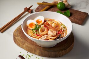 32. Restaurant Bar Authentic Tom Yum noodle soup with shrimp soft boiled eggs and Thai herbs at Passa Hotel Bangkok 1 - PASSA HOTEL BANGKOK