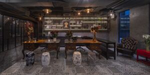 6. Facilities Boutique hotel lobby with antique furniture and ambient lighting in central Bangkok - PASSA HOTEL BANGKOK